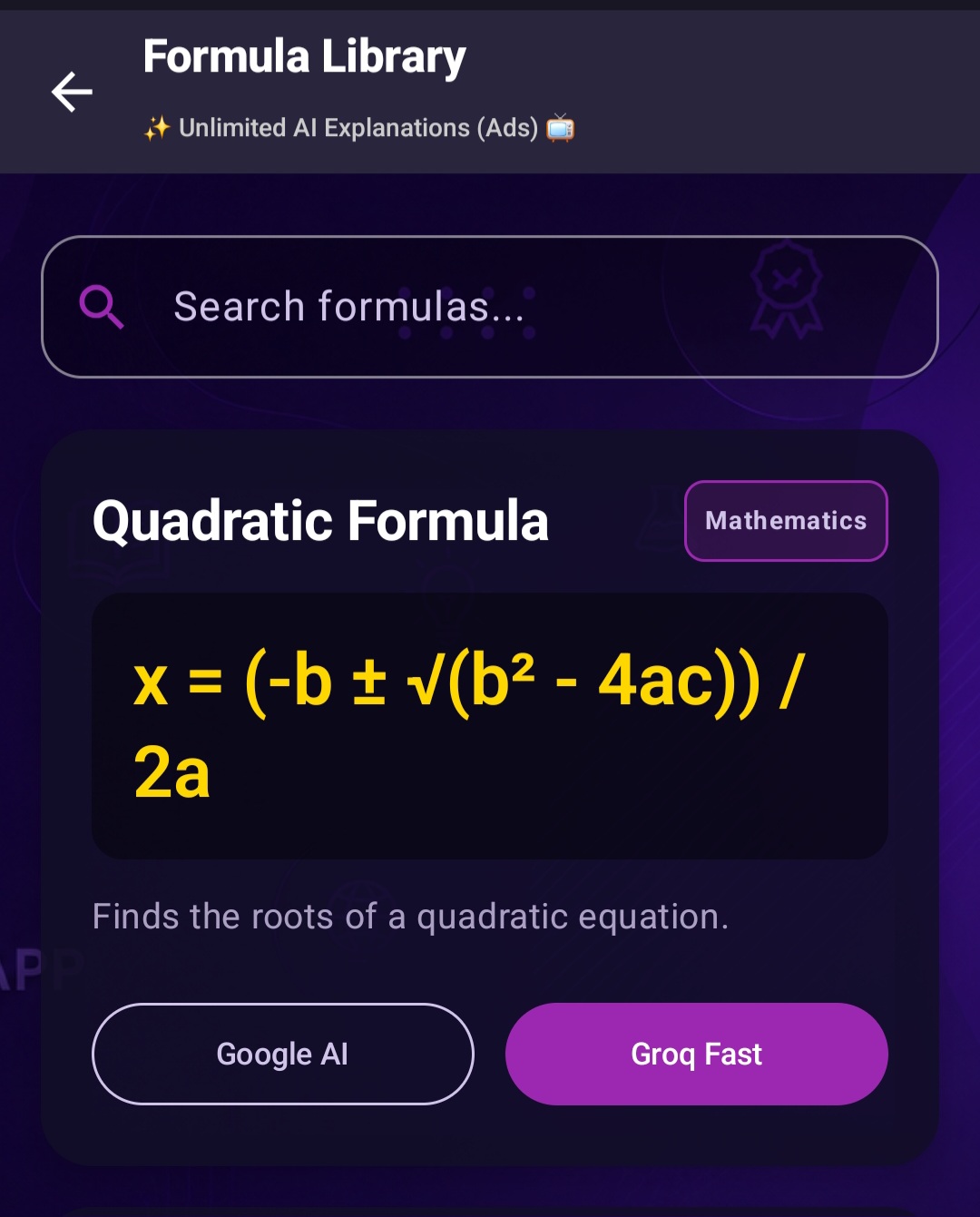 Formula Library Preview